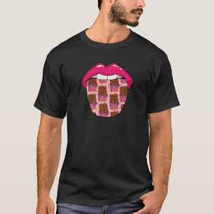 Chocolate Tongue Chocoholic Choco Candy Bar Cocoa  T-Shirt