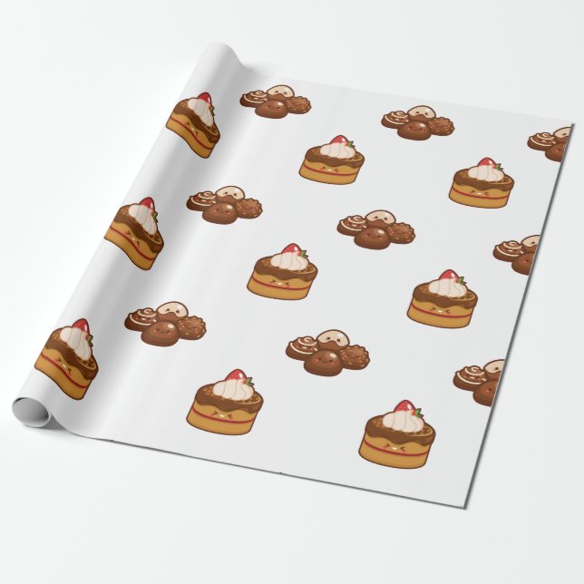 Chocolate Treats Wrapping Paper (Unrolled)
