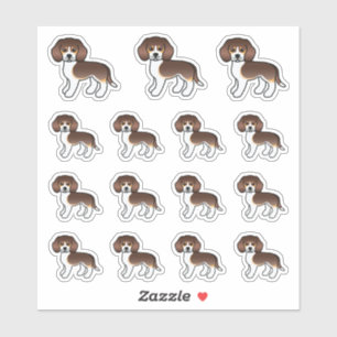 Chocolate Tricolor Beagle Cute Cartoon Dogs