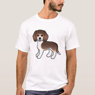 Chocolate Tricolor Cute Cartoon Beagle Breed Dog T-Shirt