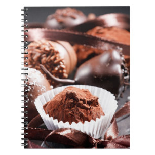 Chocolate truffles spiral notebook