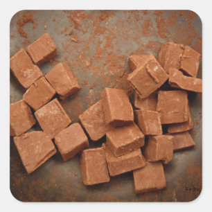 chocolate truffles square sticker