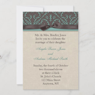 Chocolate Turquoise Invitation