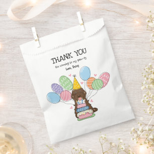 Chocolate Tuxedo Cockapoo Cavapoo Birthday Party Favour Bags