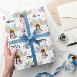 Chocolate Tuxedo Cockapoo Cavapoo Dog Birthday Wrapping Paper