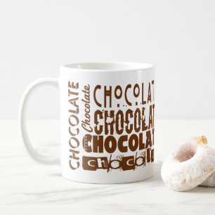 Chocolate Typography Art Coffee Mugs