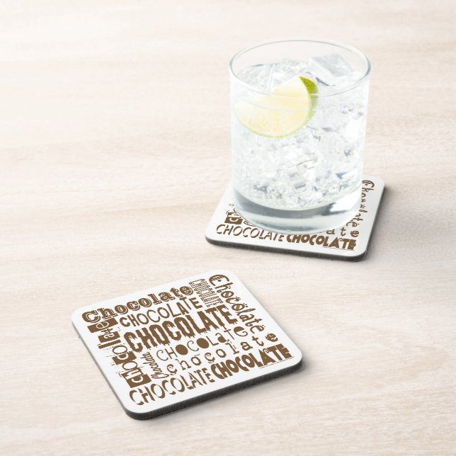 Chocolate Typography Art Set of Coasters (Right Side)