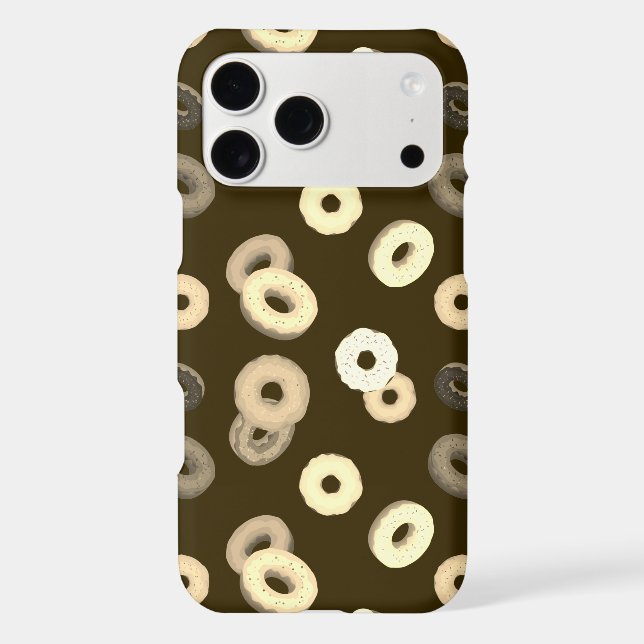 Chocolate vanilla doughnuts elegant pattern brown (Back)