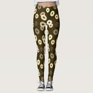 Chocolate vanilla doughnuts elegant pattern brown leggings