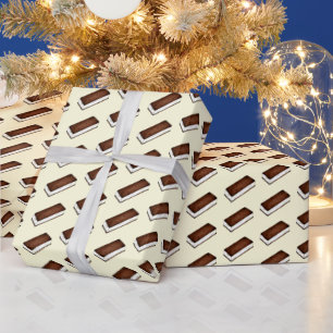 Chocolate Vanilla Ice Cream Sandwich Sandwiches  Wrapping Paper