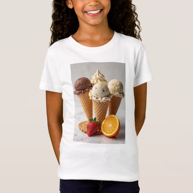 chocolate, vanilla, strawberry, cookie, orange ice T-Shirt (Front)