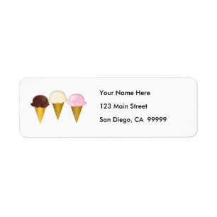 Chocolate, Vanilla & Strawberry Ice Cream Cones