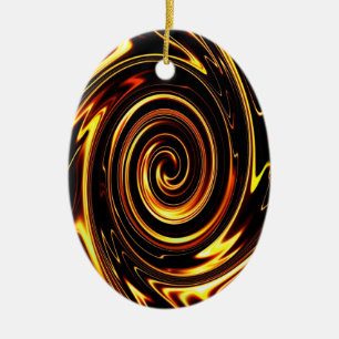 Chocolate Vortex 01 Ceramic Tree Decoration