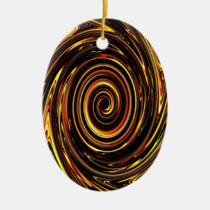 Chocolate Vortex 02 Ceramic Tree Decoration