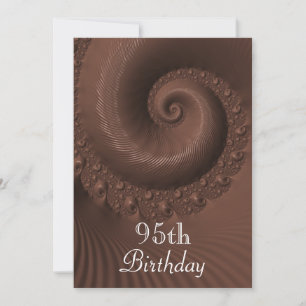 Chocolate Waves And Swirls 95th Birthday Invitation
