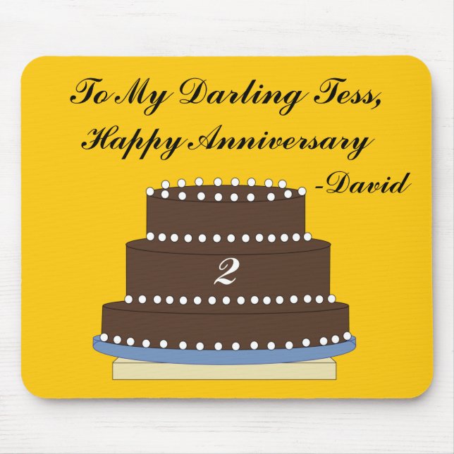 Chocolate Wedding Anniversary Cake Mouse Pad (Front)