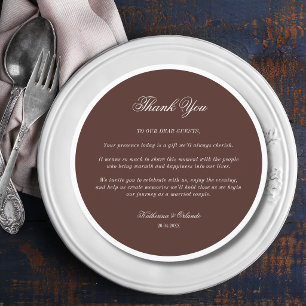 Chocolate White Formal Round Wedding Guest Place Programme