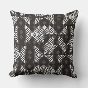 Chocolate White Geometric Design Pillow