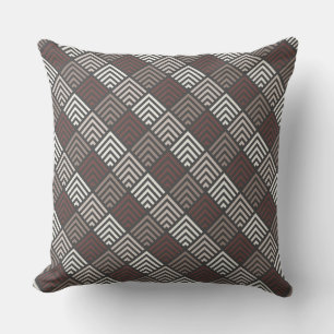Chocolate/ White Tiled Pattern Pillow