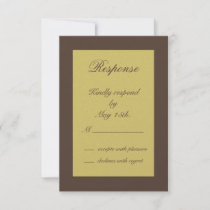 Chocolate with Golden Ribbons RSVP Card