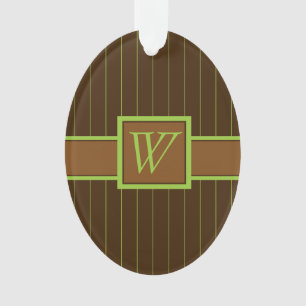 Chocolate with Lime Pinstripes Acrylic Ornament