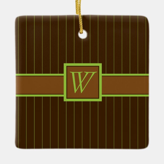 Chocolate with Lime Pinstripes Ornament (Front)