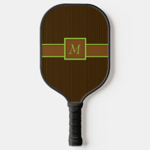 Chocolate with Lime Pinstripes Pickleball Paddle