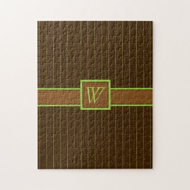 Chocolate with Lime Pinstripes Puzzle (Vertical)