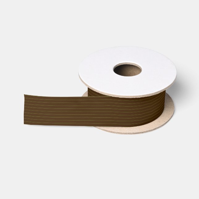Chocolate with Lime Pinstripes Ribbon Satin Ribbon (Spool)