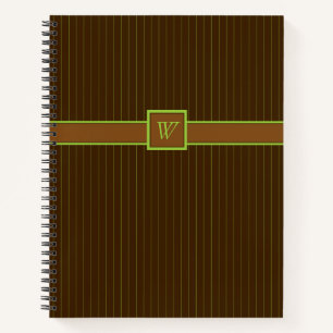 Chocolate with Lime Pinstripes Spiral Notebook