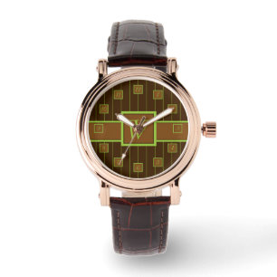 Chocolate with Lime Pinstripes Watch