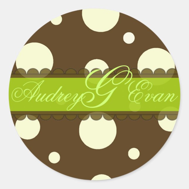 Chocolate with vanilla polka dots stickers (Front)