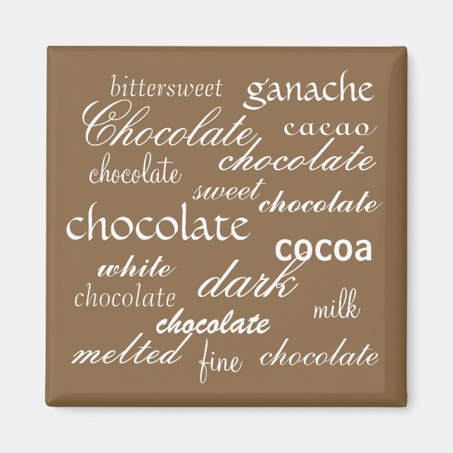 Chocolate Word Collage Magnet (Front)