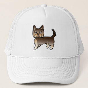Chocolate Yorkshire Terrier Yorkie Cartoon Dog Trucker Hat
