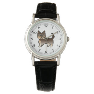 Chocolate Yorkshire Terrier Yorkie Cartoon Dog Watch