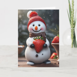 chocolates and strawberries snowman holiday card