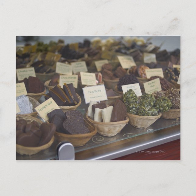 Chocolates in Show Window Postcard (Front)