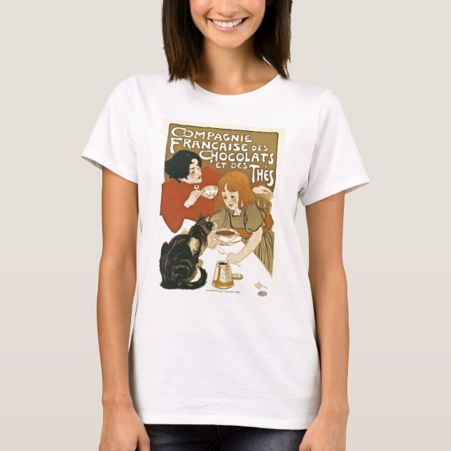 Chocolates Vintage French Ad T-Shirt (Front)