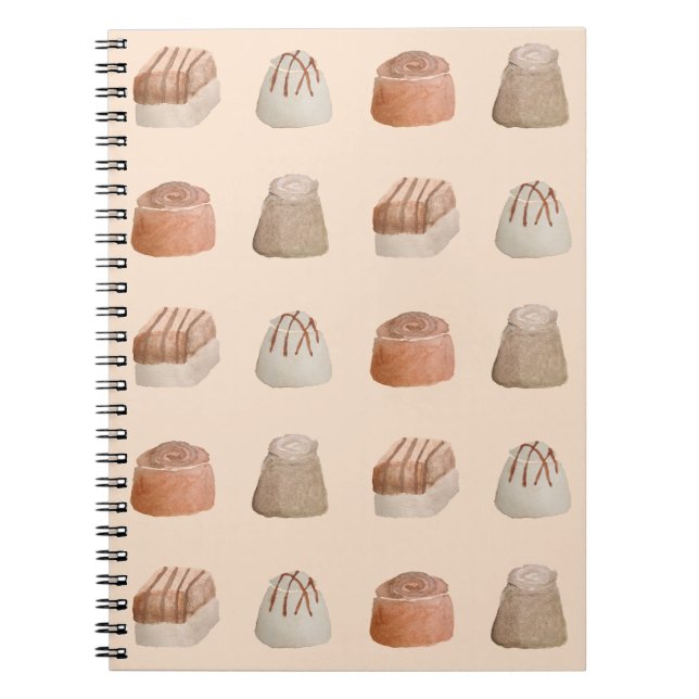 Chocolates Watercolor Pattern Notebook (Front)