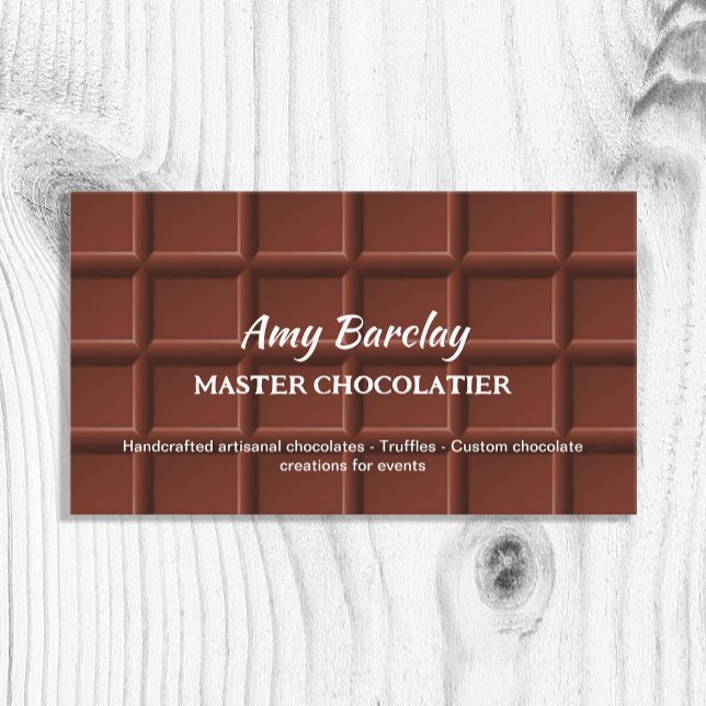 🍫 Chocolatier Custom Business Card (Chocolate Business Cards)