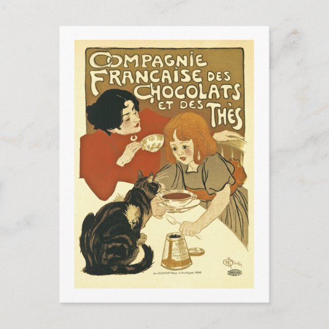 Chocolats Vintage French Ad Postcard (Front)