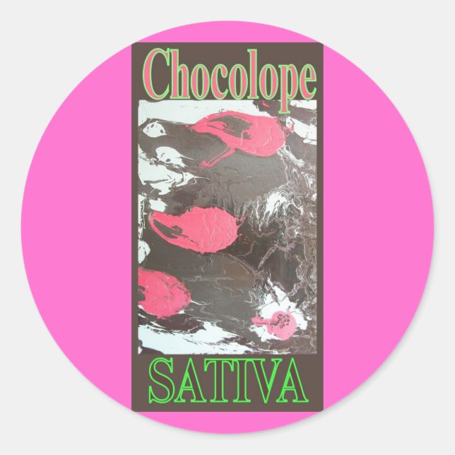 CHOCOLOPE SATIVA CLASSIC ROUND STICKER (Front)