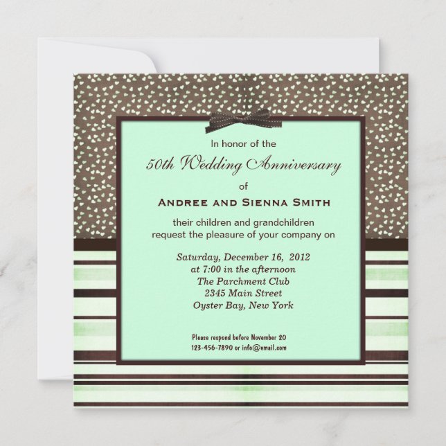ChocoMint 50th Wedding Anniversary Invitation (Front)