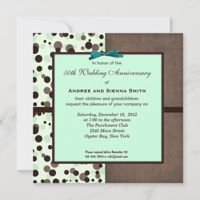 ChocoMint 50th Wedding Anniversary Invitation (Front)