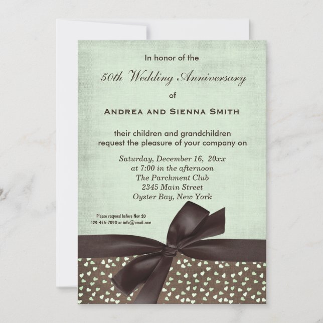 ChocoMint Wedding Anniversary Invitation (Front)