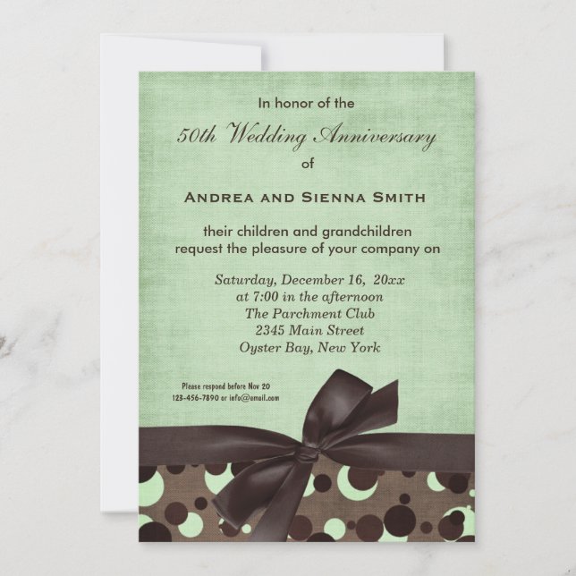 ChocoMint Wedding Anniversary Invitation (Front)