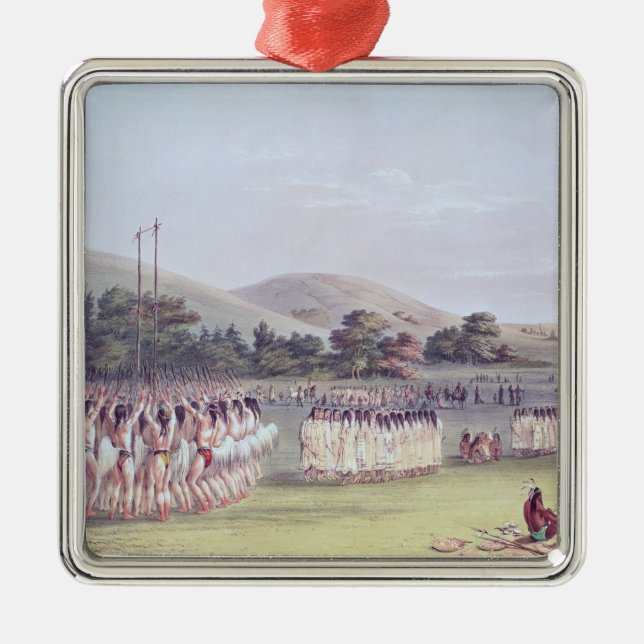 Choctaw Ball-Play Dance, 1834-35 Metal Tree Decoration (Front)