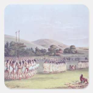 Choctaw Ball-Play Dance, 1834-35 Square Sticker