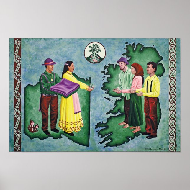 Choctaw Giving Aid to the Irish Poster (Front)