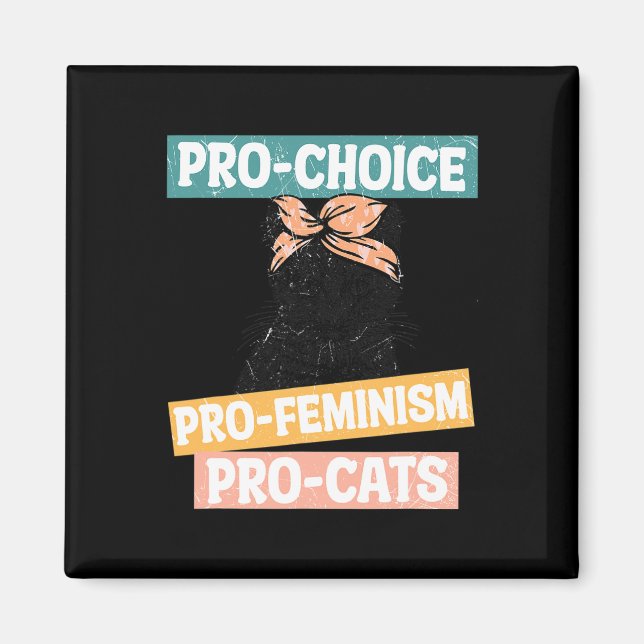 Choice Feminist Cat Mum Reproductive Rights Pro Ab Magnet (Front)